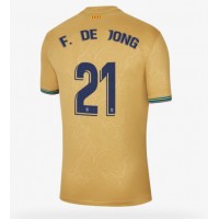 Barcelona Frenkie de Jong #21 Fotballklær Bortedrakt 2022-23 Kortermet
